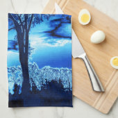 De boom in Blue Ice Kitchen Towel Theedoek (Quarter Fold)
