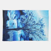 De boom in Blue Ice Kitchen Towel Theedoek (Horizontaal)