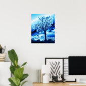De boom in Ice Blue Poster (Thuiskantoor)