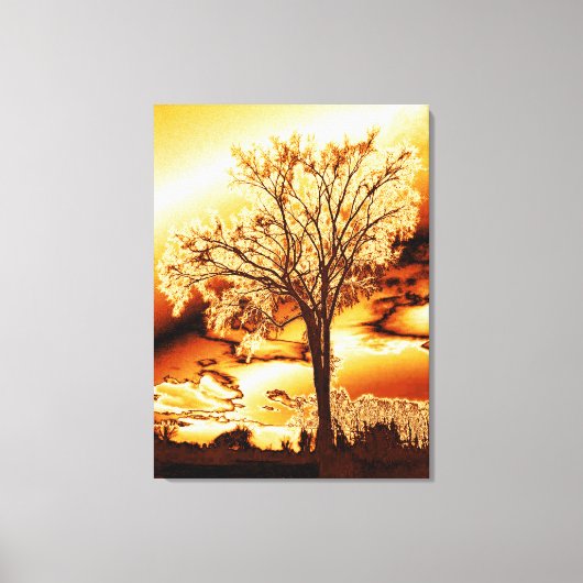 De boom in Molten Gold op het omgepakte canvas (Voorkant)