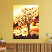 De boom in Molten Gold op het omgepakte canvas Afdruk (Insitu (Woonkamer))