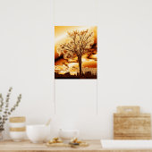 De boom in Molten Gold Poster (Keuken)