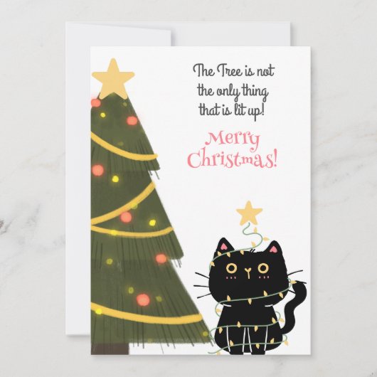 De boom is niet het enige dat oplicht feestdagenkaart (Voorkant)