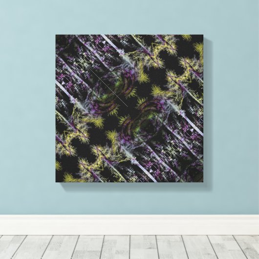 De boom is 's nachts canvas afdruk (Insitu (Houten vloer))