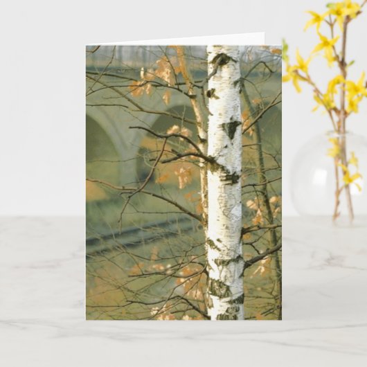 De Boom van de berk Kaart (Gele Bloem)