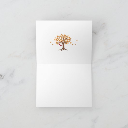 De Boom van de herfst dankt u kaardt Bedankkaart (Binnen)