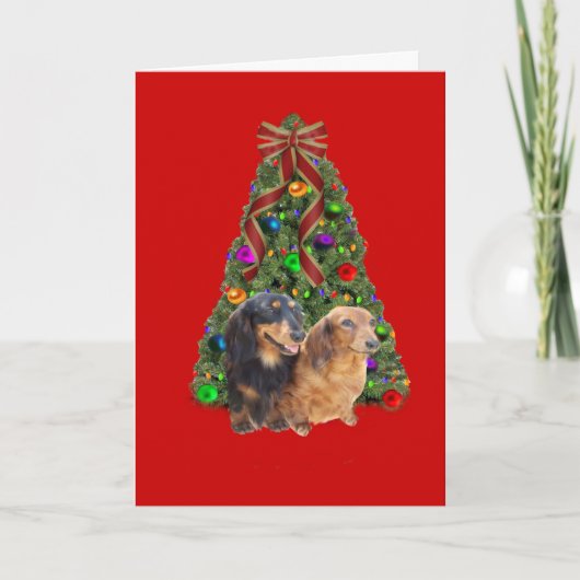 De Boom van de Kerstkaart van de tekkel Feestdagen Kaart (Voorkant)