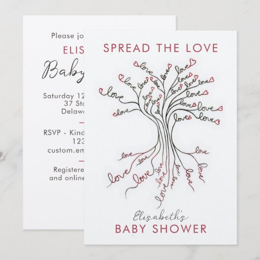 De boom van de Liefde Betekenis Persoonlijk Baby s Kaart (Voorkant / Achterkant)