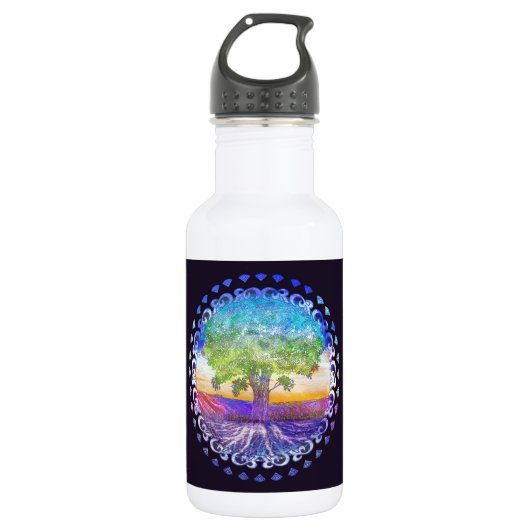 De boom van de Liefde, de Vrede, het Saldo Waterfles (Voorkant)