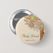 De boom van de Liefde sparen de Datum Ronde Button 5,7 Cm (Voorkant /achterkant)