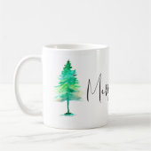 De boom van de Pijnboom van eenvoudige, Kerstmis Koffiemok (Links)