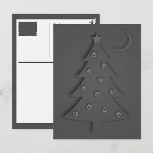 De Boom van de Schaduw van Kerstmis Feestdagenkaart (Voorkant / Achterkant)