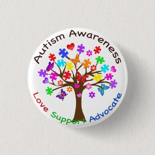 De Boom van de Voorlichting van het autisme Ronde Button 3,2 Cm