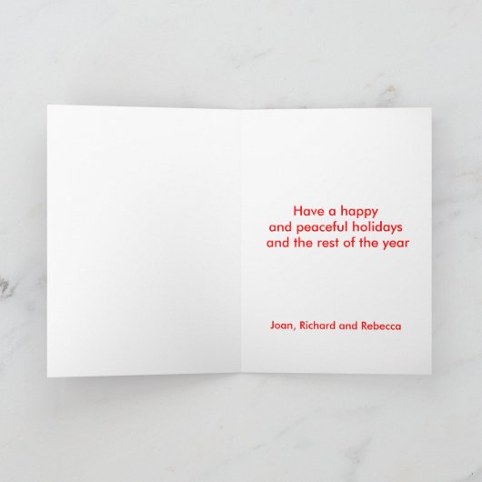 De Boom van de vrede Feestdagen Kaart (Binnen)