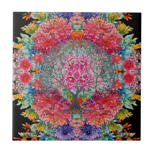 De boom van eeuwige kennis tegeltje (Voorkant)