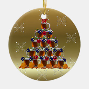 De boom van het Bier Keramisch Ornament