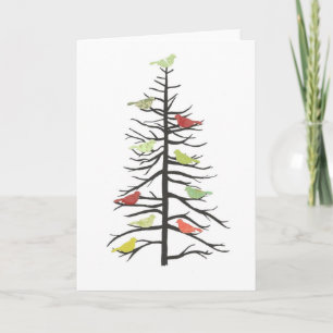 De Boom van het Document van de vogel Feestdagen Kaart