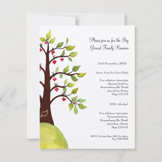 De Boom van het Hart van de Waterverf van de Kaart (Achterkant)