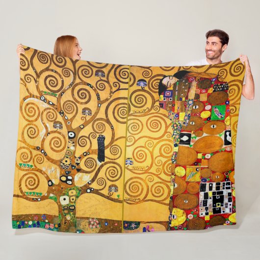 De boom van het Leven (detail), Klimt Fleece Deken (In situ)