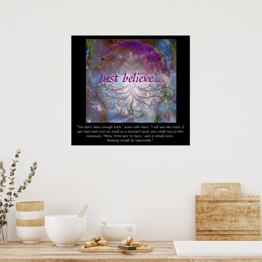 De boom van het leven geloof gewoon poster (Keuken)