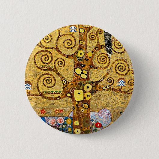 "De boom van het leven", Gustav Klimt Ronde Button 5,7 Cm (Voorkant)