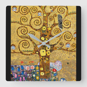 "De boom van het leven", Gustav Klimt Vierkante Klok