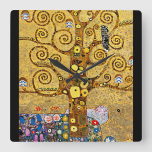 "De boom van het leven", Gustav Klimt Vierkante Klok
