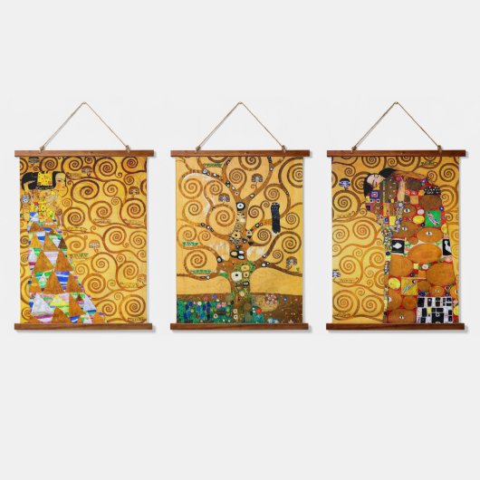 De boom van het Leven, Klimt Poster Hangend Wandkleed (Driedubbel)