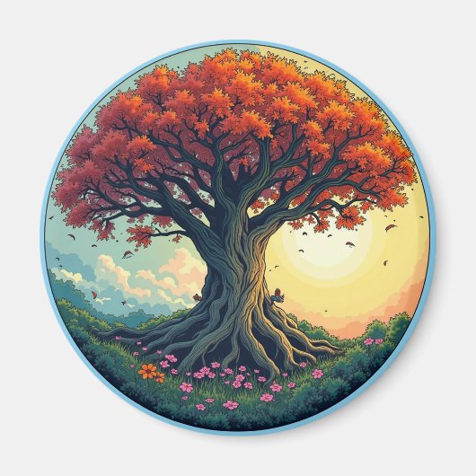 De boom van het leven koelkastmagneet magneet (Voorkant)