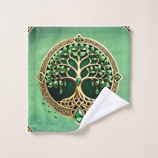 De boom van het leven met Keltische knopen. Bad Handdoek (Wasdoekje)