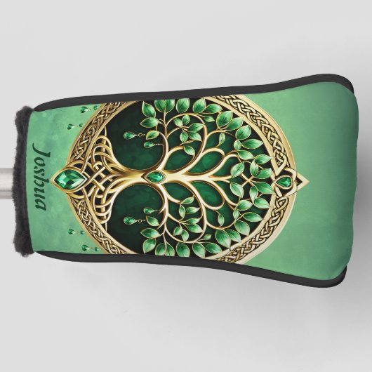 De boom van het leven met Keltische knopen. Golfheadcover (Voorkant)