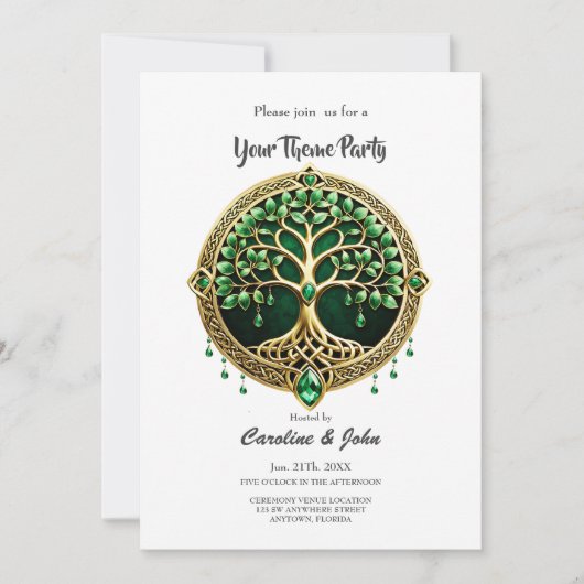 De boom van het leven met Keltische knopen. Kaart (Voorkant)