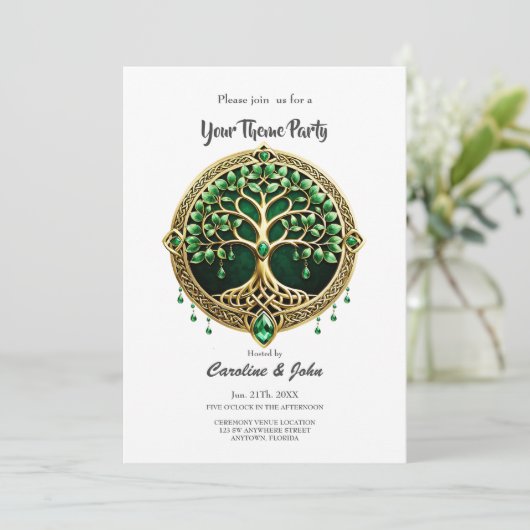 De boom van het leven met Keltische knopen. Kaart (Staand voorkant)