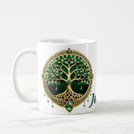 De boom van het leven met Keltische knopen. Koffiemok