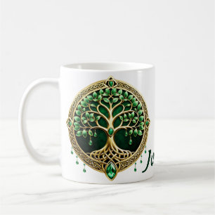 De boom van het leven met Keltische knopen. Koffiemok