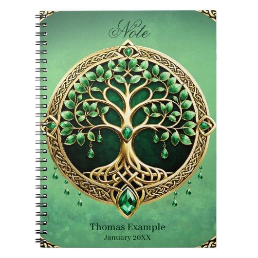De boom van het leven met Keltische knopen. Notitieboek (Voorkant)