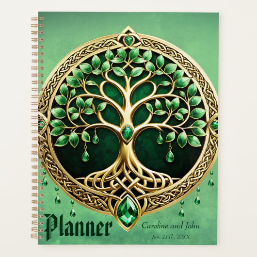 De boom van het leven met Keltische knopen. Planner (Voorkant)