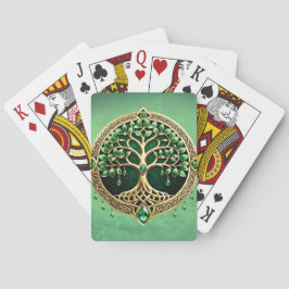 De boom van het leven met Keltische knopen. Pokerkaarten