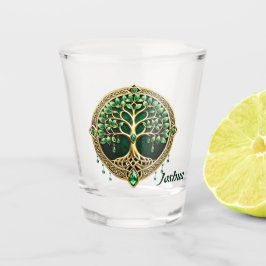 De boom van het leven met Keltische knopen. Shot Glas