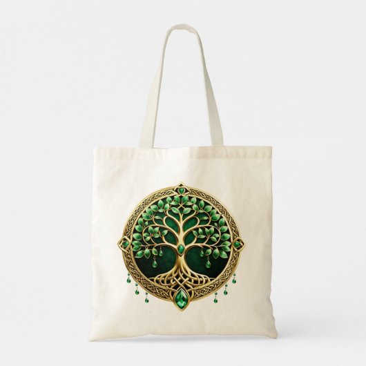 De boom van het leven met Keltische knopen. Tote Bag (Achterkant)