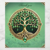 De boom van het leven met Keltische knopen. Wijn Etiket (Enkel label)