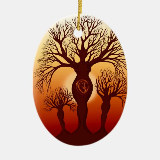 De boom van het moederschap keramisch ornament (Voorkant)
