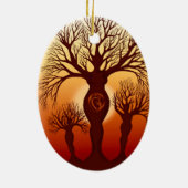 De boom van het moederschap keramisch ornament (Achterkant)