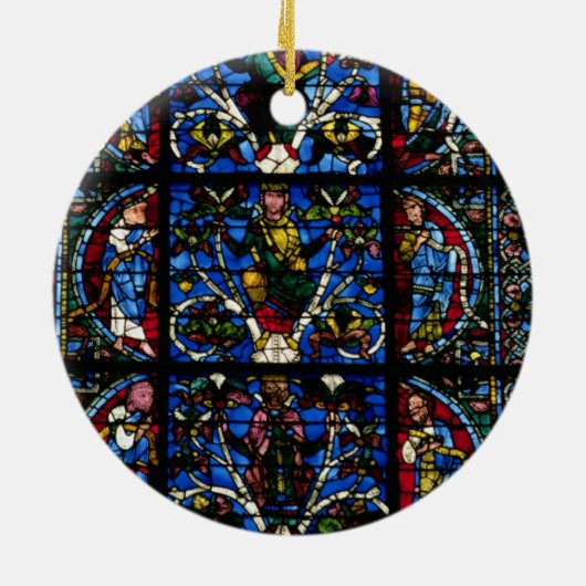 De boom van Jesse, het lancetvenster in het westel Keramisch Ornament (Achterkant)