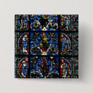 De boom van Jesse, het lancetvenster in het westel Vierkante Button 5,1 Cm