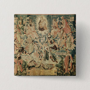 De boom van Jesse Vierkante Button 5,1 Cm