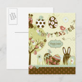 De boom van Pasen en een Drooglijn met Brieven Feestdagenkaart (Voorkant / Achterkant)