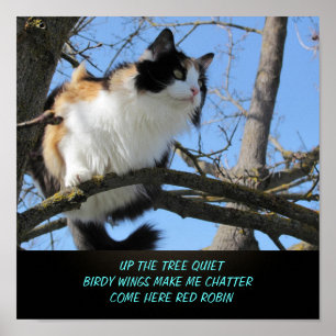 De boom van Quiet Cat Meme Haiku Poster