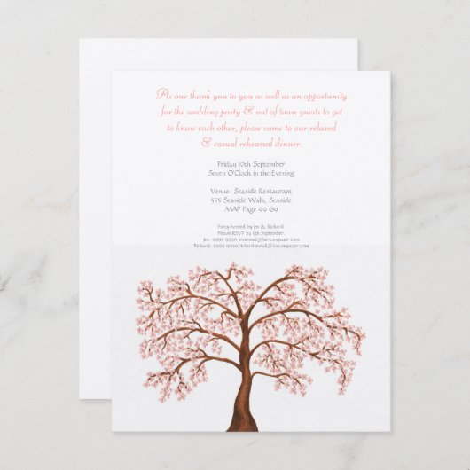 De Boom van Sakura van de Bloesem van de Kers van Kaart (Voorkant / Achterkant)