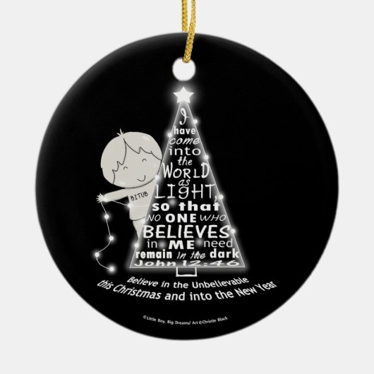 De boom verlichten keramisch ornament (Voorkant)